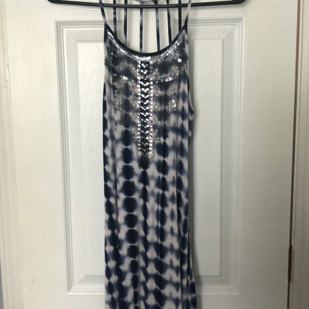 Maxi dress blue with silver